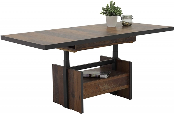 Couchtisch Noah | Olwood | Lift Anthrazit | ausziehbar + höhenverstellbar